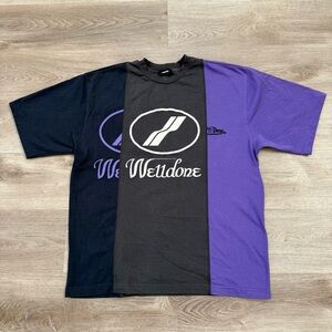 We11done Remake 3 Panel Reflective Logo T-Shirt Size Small Oversized